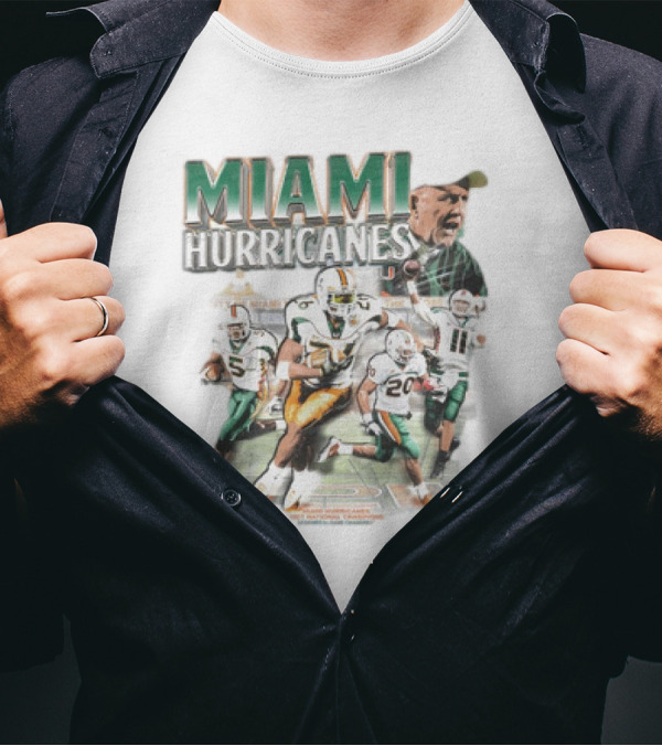 Miami Hurricanes 2001 National Champions Football Team Players And Coach T-Shirt