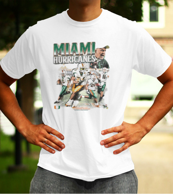 Miami Hurricanes 2001 National Champions Football Team Players And Coach T-Shirt