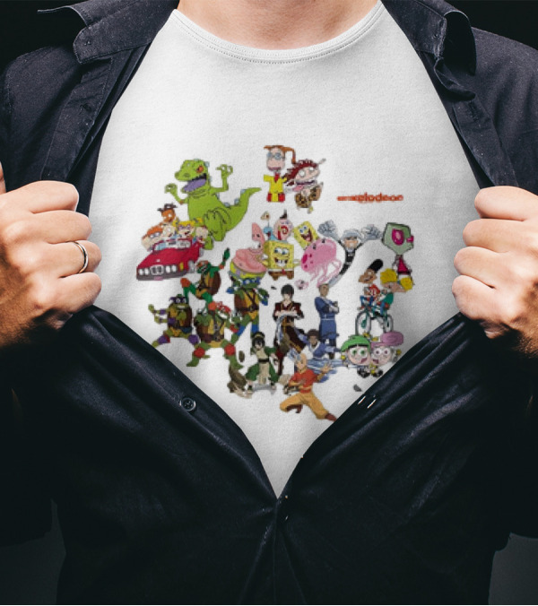 Nickelodeon San Diego Comic Con 2024 Characters TMNT SpongeBob Avatar Rugrats Fairly OddParents T-Shirt