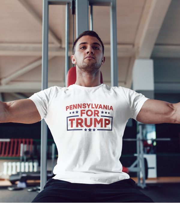 Pennsylvania For Trump Political Support Stars Bold Typography T-Shirt