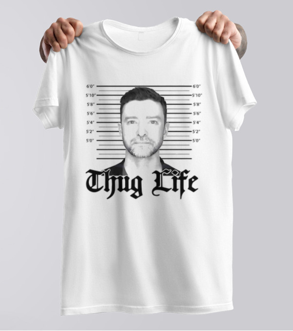 Thug Life Mugshot Parody Justin Timberlake T-Shirt