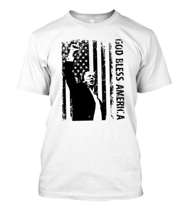 God Bless America Trump American Flag Fist T-Shirt