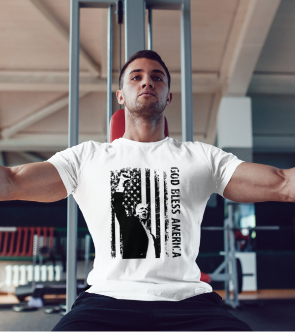 God Bless America Trump American Flag Fist T-Shirt