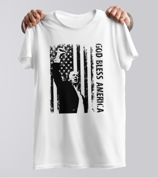 God Bless America Trump American Flag Fist T-Shirt