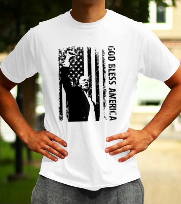 God Bless America Trump American Flag Fist T-Shirt