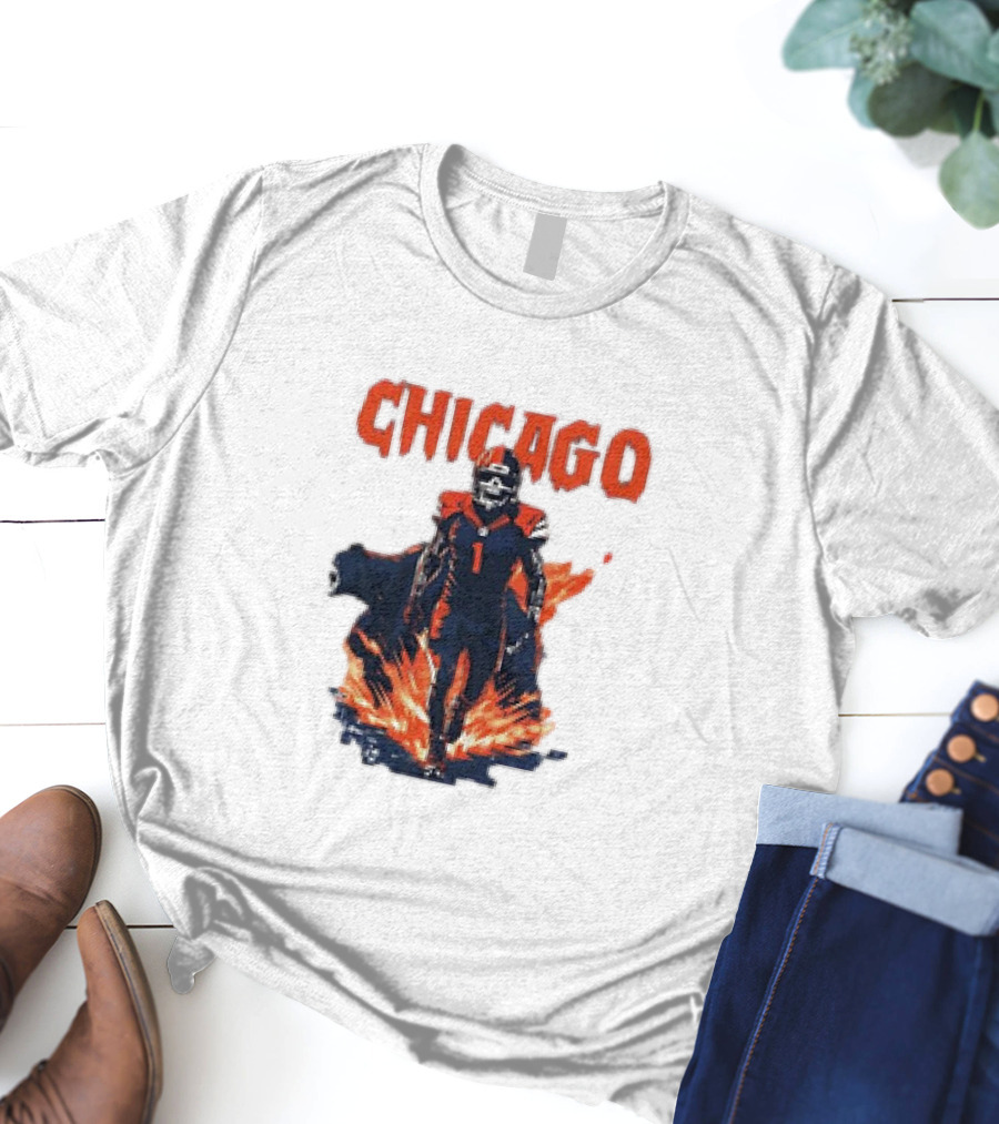 Chicago Bears NFL Fire And Football Fan Gear T-Shirt