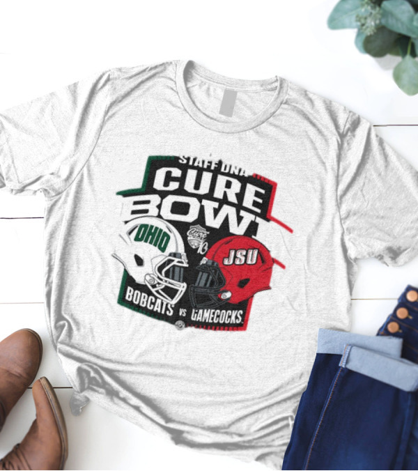 Ohio Bobcats Vs Jacksonville State Gamecocks Staff DNA Cure Bowl 2024 Football T-Shirt