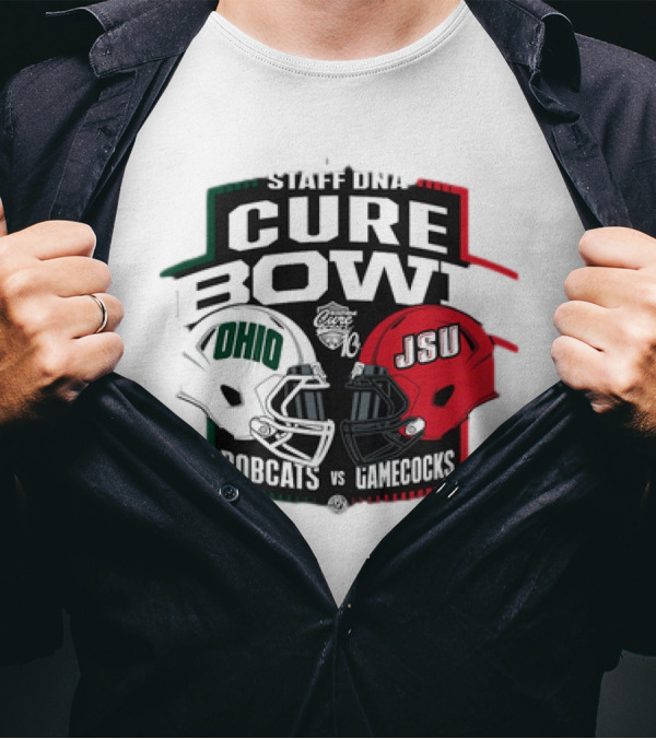 Ohio Bobcats Vs Jacksonville State Gamecocks Staff DNA Cure Bowl 2024 Football T-Shirt