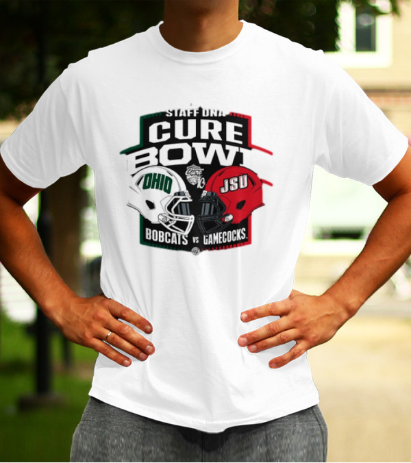 Ohio Bobcats Vs Jacksonville State Gamecocks Staff DNA Cure Bowl 2024 Football T-Shirt