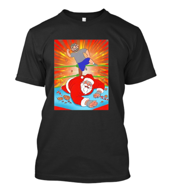 Christmas Of Carnage Santa Wrestling Chaos Cookies T-Shirt