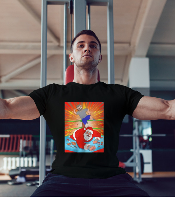 Christmas Of Carnage Santa Wrestling Chaos Cookies T-Shirt