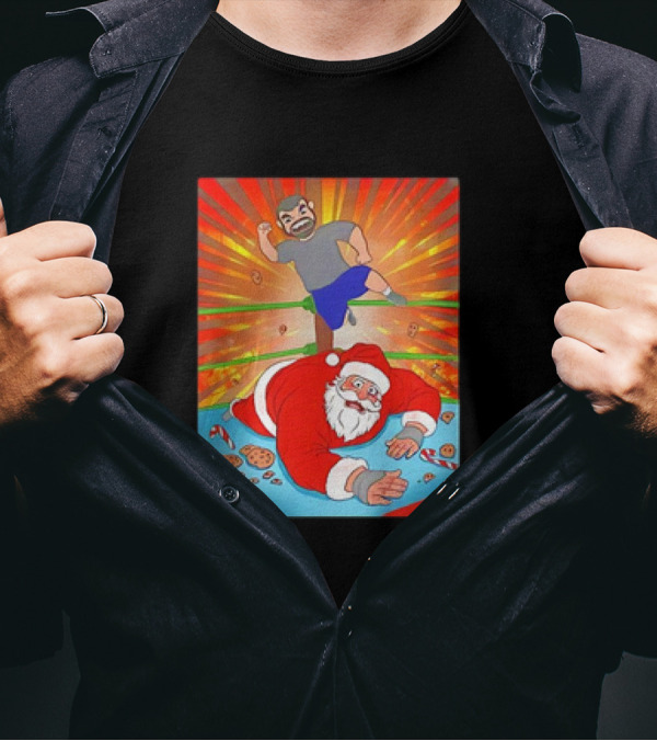 Christmas Of Carnage Santa Wrestling Chaos Cookies T-Shirt