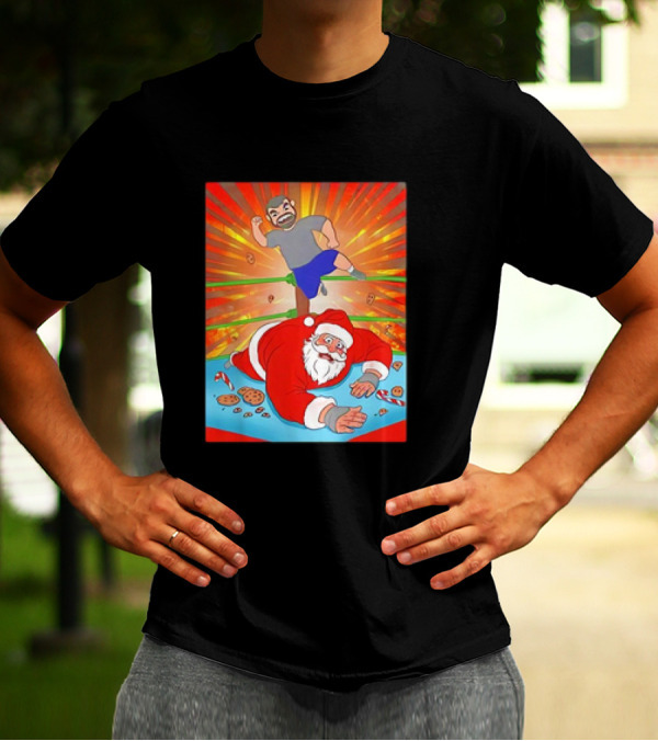 Christmas Of Carnage Santa Wrestling Chaos Cookies T-Shirt