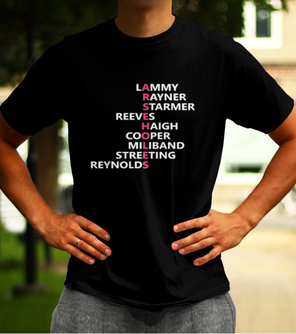 ARSEHOLES Lammy Rayner Starmer Reeves Haigh Cooper Miliband Streeting Reynolds T-Shirt