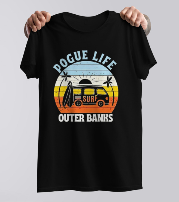 Pogue Life Outer Banks Surf Van Sunset Vintage T-Shirt