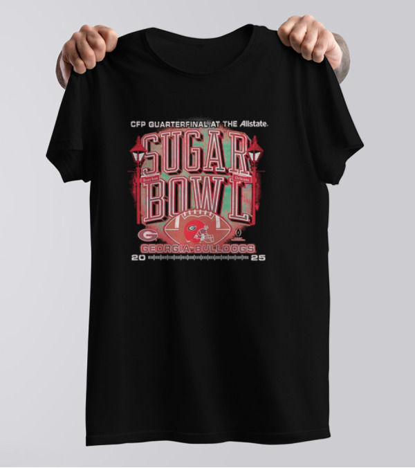 Georgia Bulldogs CFP Quarterfinal At The Allstate Sugar Bowl 2025 Bourbon Orleans Football T-Shirt