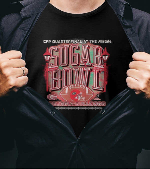 Georgia Bulldogs CFP Quarterfinal At The Allstate Sugar Bowl 2025 Bourbon Orleans Football T-Shirt