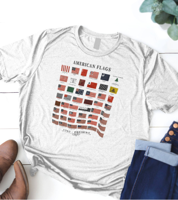 American Flags 1767 Present Historical Evolution Chart T-Shirt