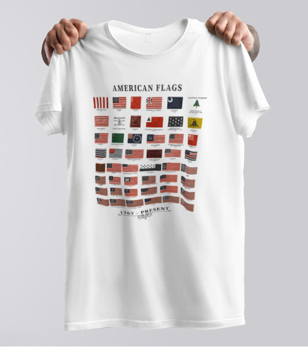 American Flags 1767 Present Historical Evolution Chart T-Shirt