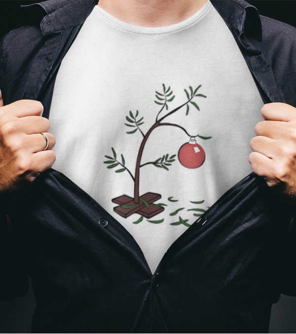 Charlie Brown Christmas Tree Illustration Minimalist T-Shirt