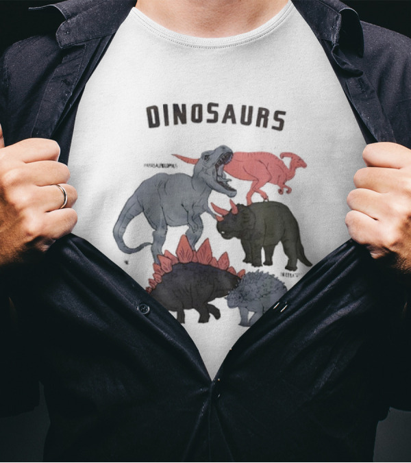 Dinosaurs Parasaurolophus Triceratops Rex Stegosaurus Ankylosaurus T-Shirt