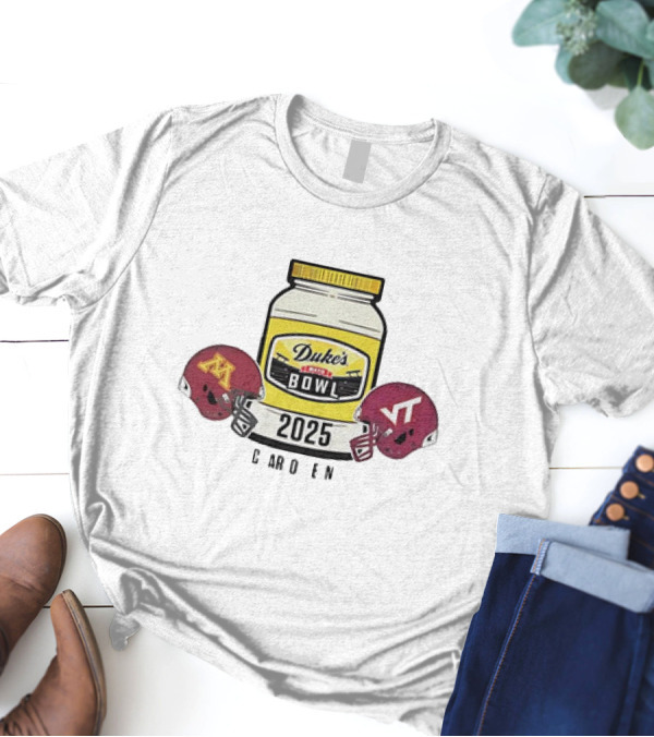 Minnesota Golden Gophers Vs Virginia Tech Hokies 2025 Duke's Mayo Bowl Charlotte NC Football Helmets T-Shirt