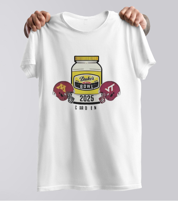 Minnesota Golden Gophers Vs Virginia Tech Hokies 2025 Duke's Mayo Bowl Charlotte NC Football Helmets T-Shirt