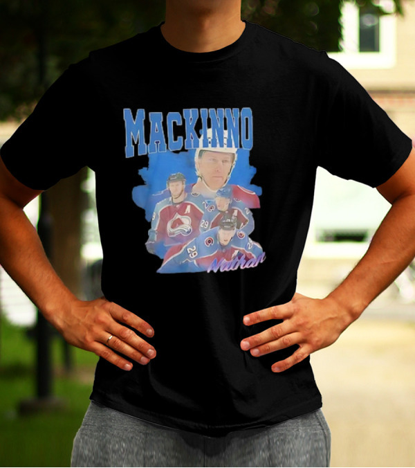 Nathan MacKinnon Colorado Avalanche Hockey Player Collage T-Shirt