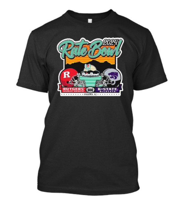 Rutgers Scarlet Knights Vs K-State Wildcats 2024 Rate Bowl Phoenix AZ Matchup Face-off T-Shirt