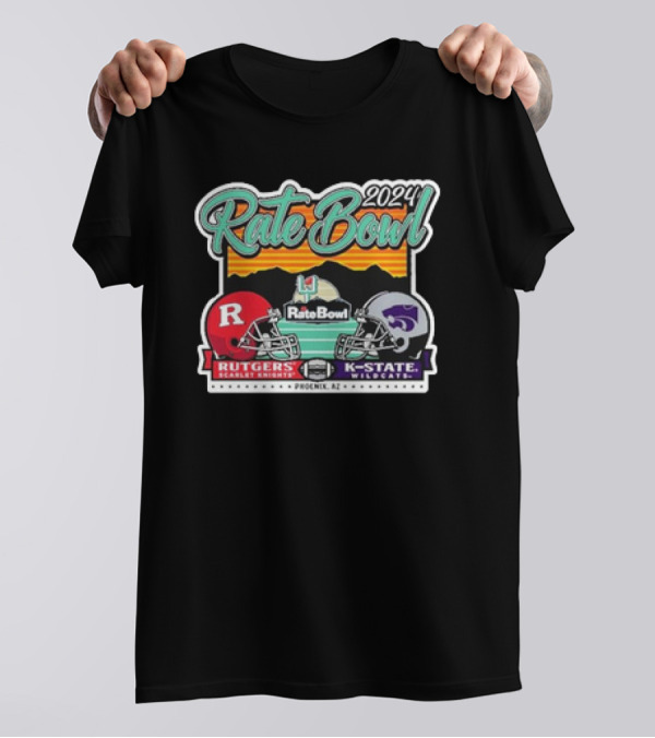 Rutgers Scarlet Knights Vs K-State Wildcats 2024 Rate Bowl Phoenix AZ Matchup Face-off T-Shirt