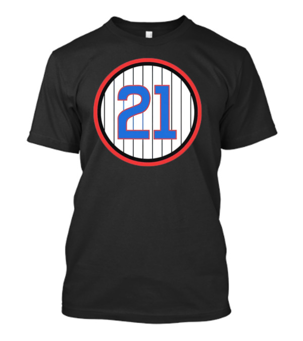Sammy Sosa 21 Chicago Cubs Pinstripe Circle T-Shirt