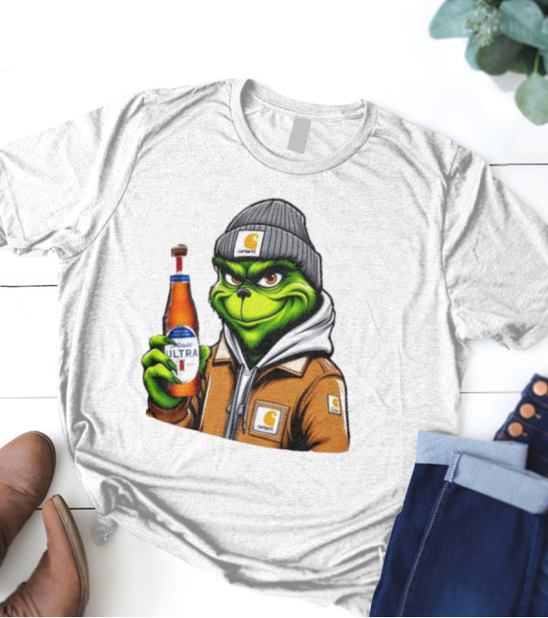 Grinch Michelob Ultra Carhartt Beanie And Jacket T-Shirt