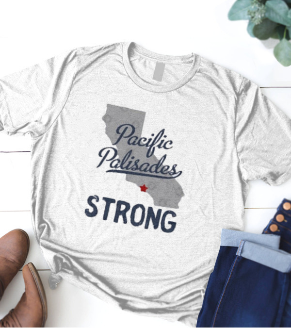 Pacific Palisades California Strong State Outline T-Shirt