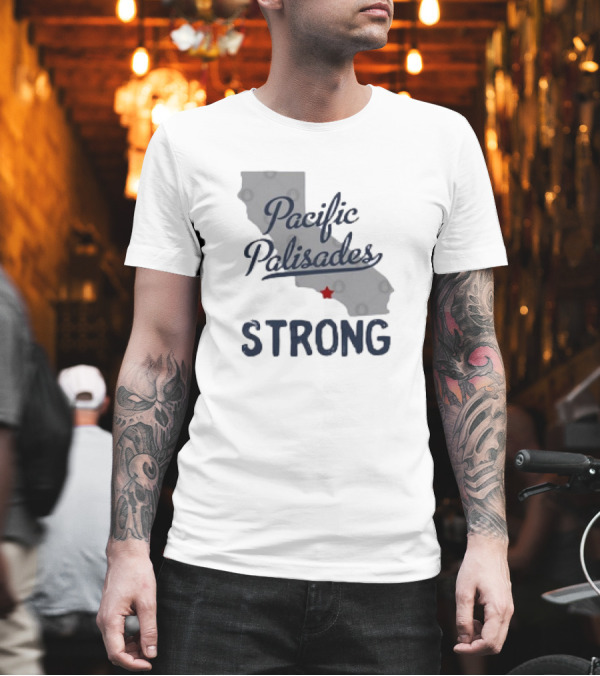 Pacific Palisades California Strong State Outline T-Shirt