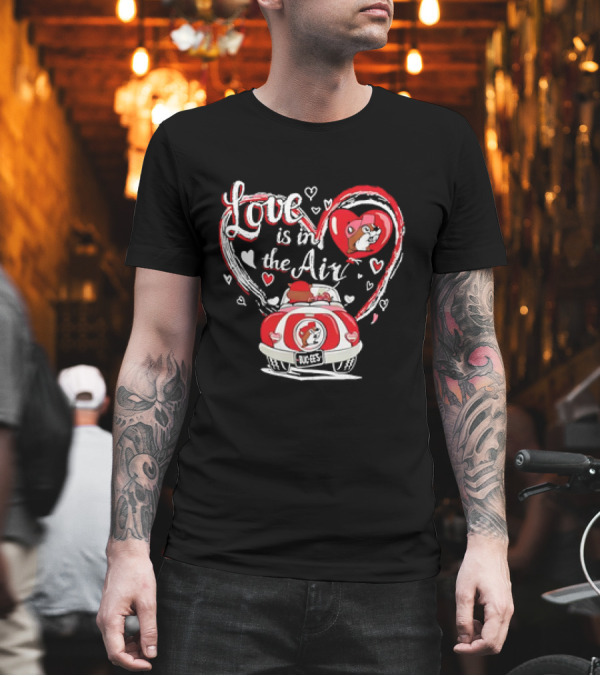 Buc-ee’s 2025 Valentine’s Love Is In The Air Car Hearts Romance T-Shirt