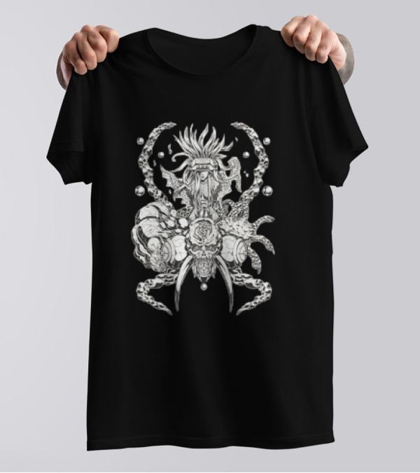Final Fantasy VII Rebirth Hardcore Calamity Intricate Monochrome T-Shirt