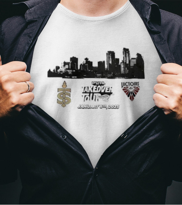 Toronto Sceptres Vs Montreal Victoire PWHL Takeover Tour January 6th 2025 Skyline Event T-Shirt