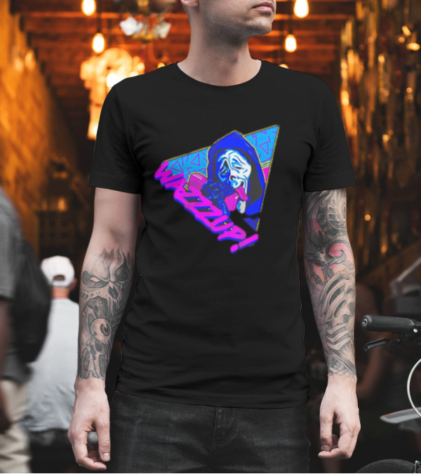 Ghostface Scream Wazzup 90s Neon Vibes T-Shirt