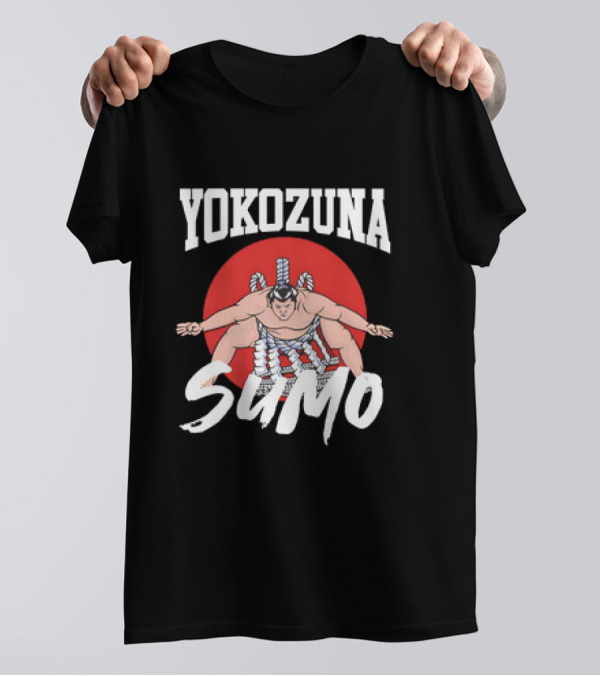 Yokozuna Sumo Japan Vintage Red Sun Background T-Shirt