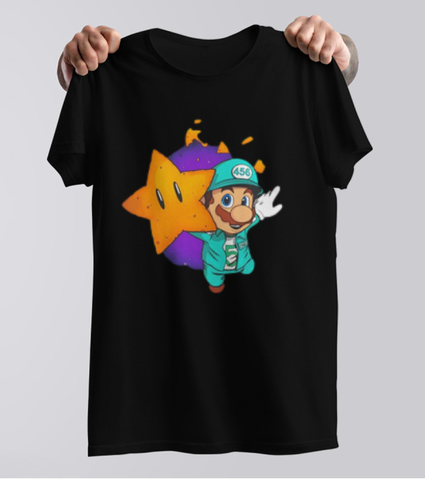 Mario With Squid Game 456 Star Fusion T-Shirt