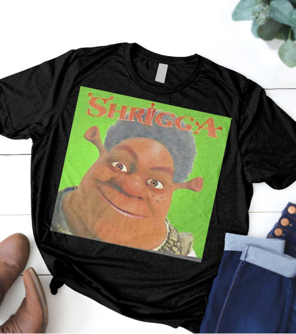 Shrigga Shrek Parody Green Background T-Shirt