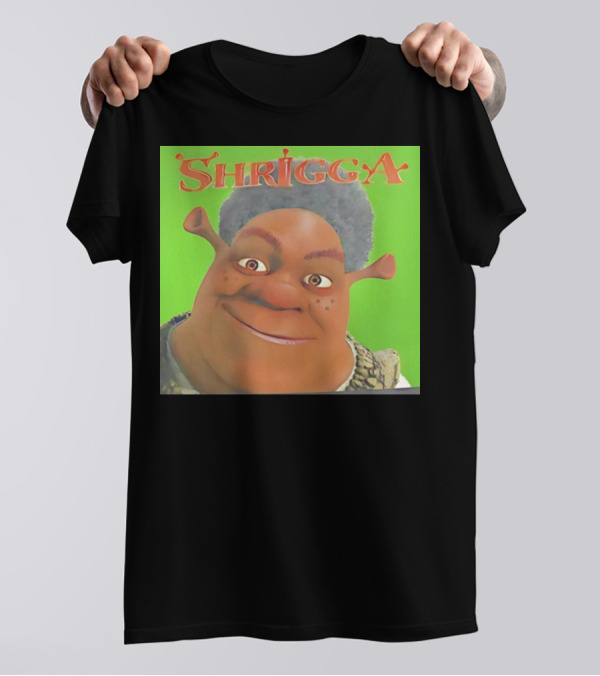 Shrigga Shrek Parody Green Background T-Shirt