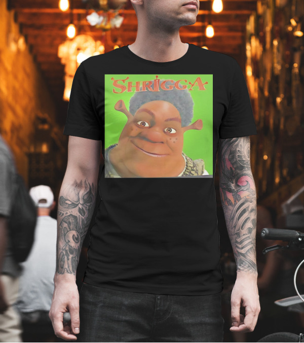 Shrigga Shrek Parody Green Background T-Shirt
