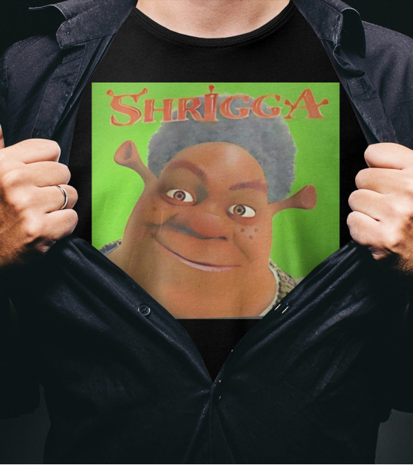 Shrigga Shrek Parody Green Background T-Shirt