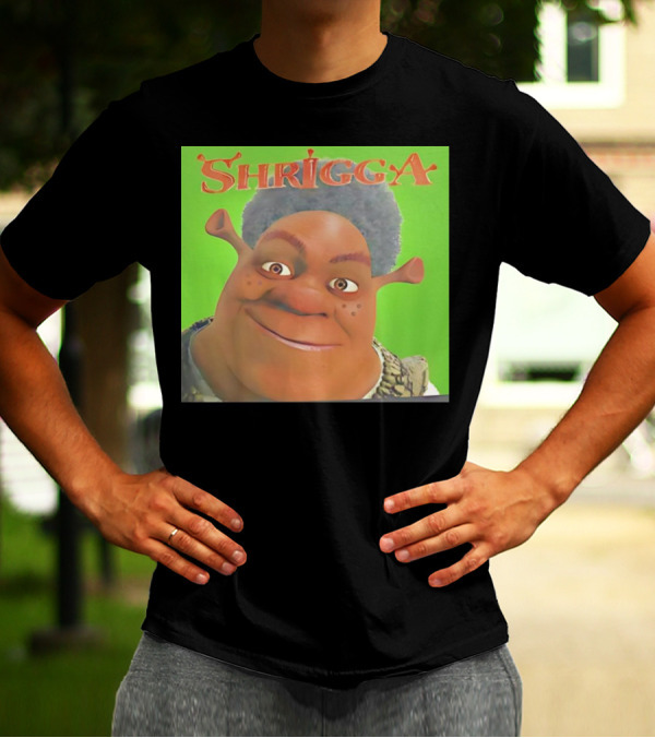 Shrigga Shrek Parody Green Background T-Shirt