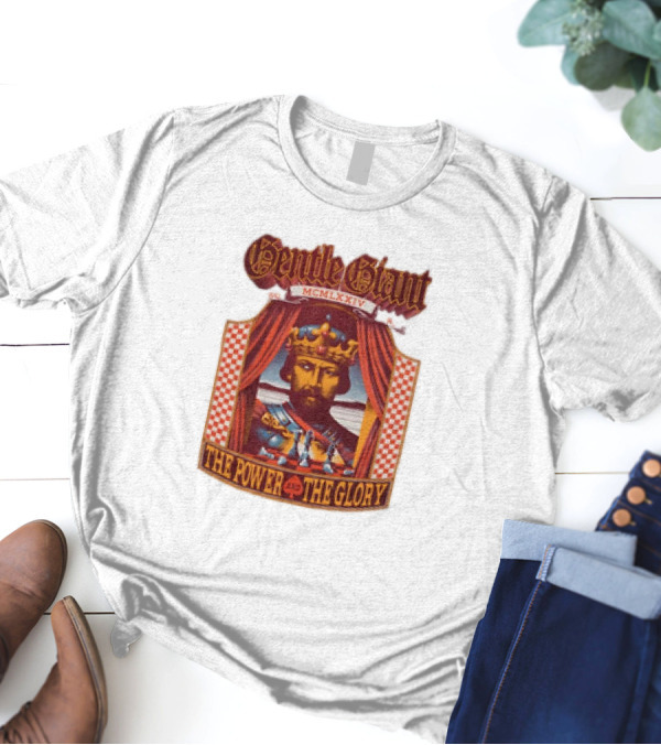 Gentle Giant MCMLXXIV The Power And The Glory King Chessboard Curtain T-Shirt