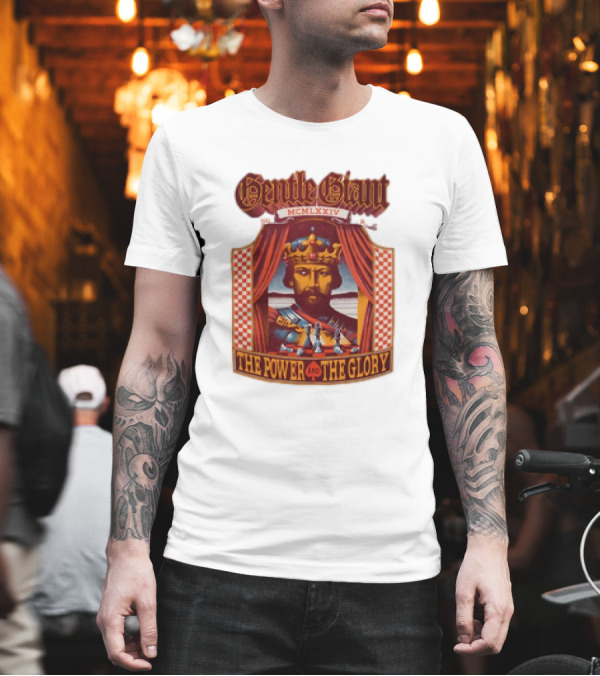 Gentle Giant MCMLXXIV The Power And The Glory King Chessboard Curtain T-Shirt