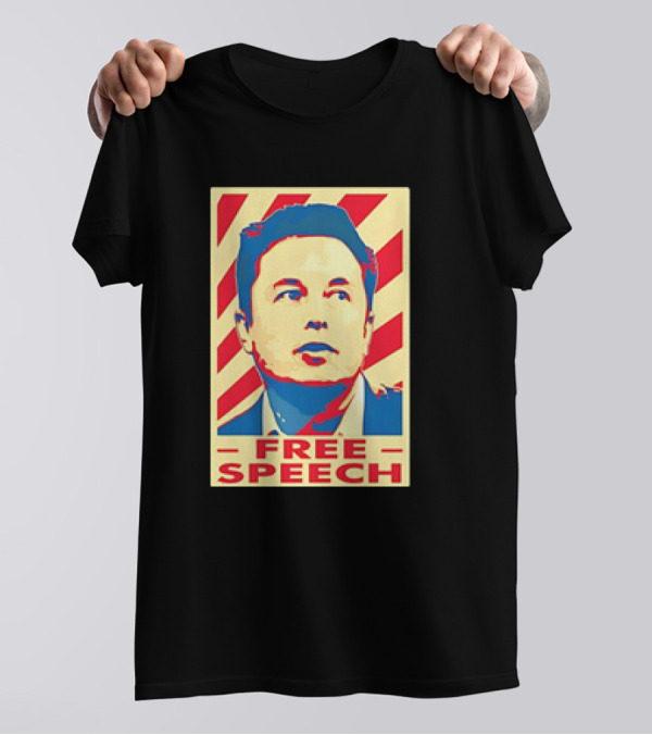 Elon Musk Free Speech Poster T-Shirt
