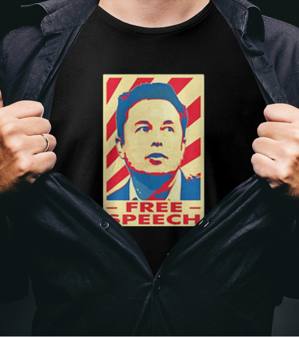 Elon Musk Free Speech Poster T-Shirt