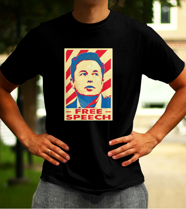Elon Musk Free Speech Poster T-Shirt
